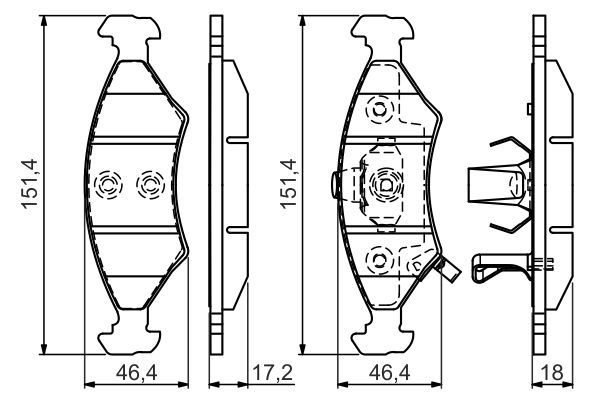 BOSCH Bremsbelagsatz, Scheibenbremse (0 986 494 547)