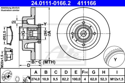 ATE Bremsscheibe (24.0111-0166.2)