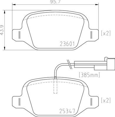 BREMBO Bremsbelagsatz, Scheibenbremse (P 23 181)