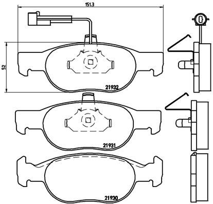 BREMBO Bremsbelagsatz, Scheibenbremse (P 23 057)