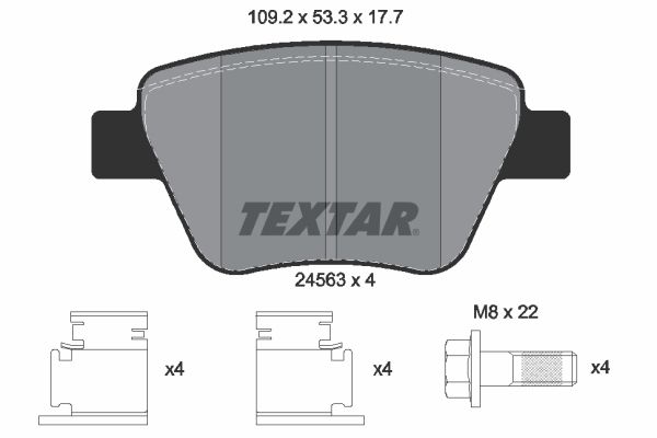 TEXTAR Bremsbelagsatz, Scheibenbremse (2456301)