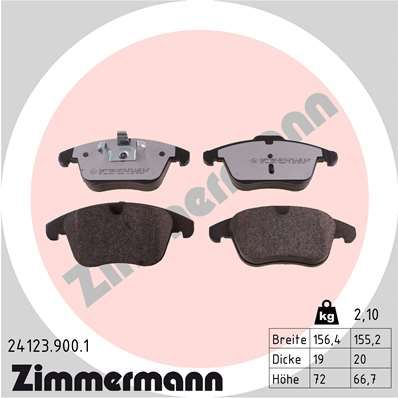 ZIMMERMANN Bremsbelagsatz, Scheibenbremse (24123.900.1)