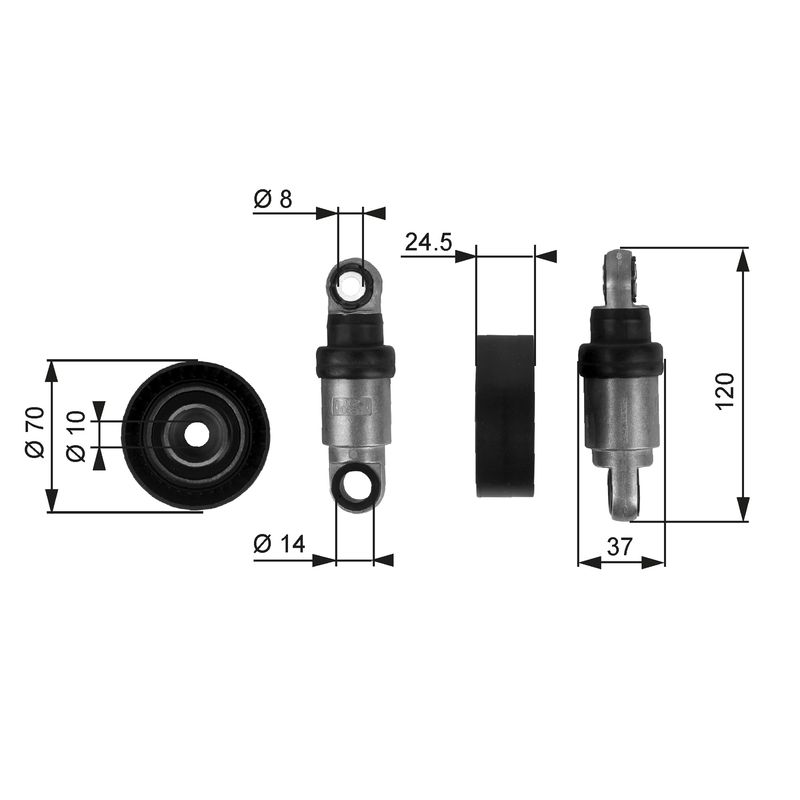 GATES Spannrolle, Keilrippenriemen (T38242)