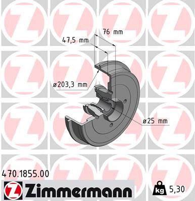 ZIMMERMANN Bremstrommel (470.1855.00)