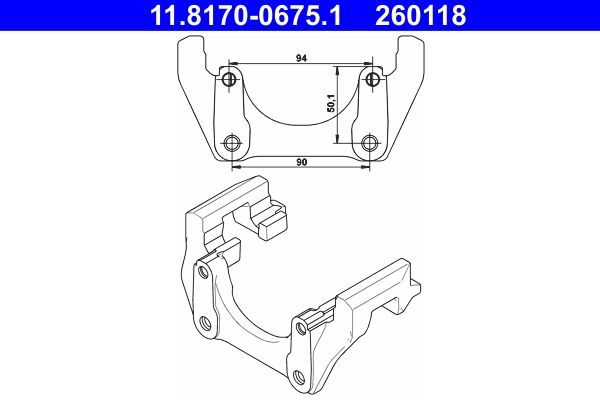 ATE Halter, Bremssattel (11.8170-0675.1)