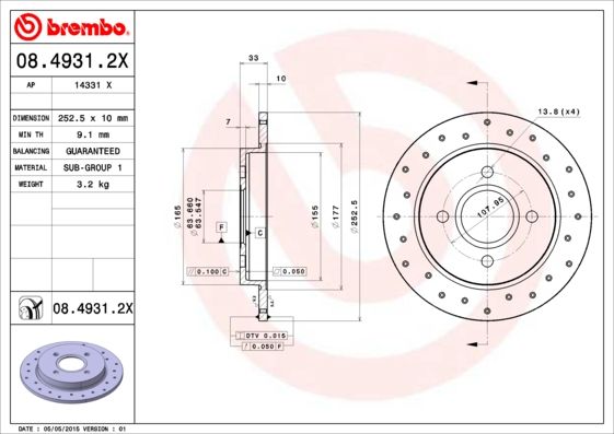 BREMBO Bremsscheibe (08.4931.2X)