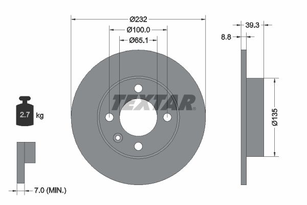 TEXTAR Bremsscheibe (92098203)