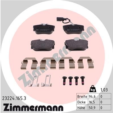 ZIMMERMANN Bremsbelagsatz, Scheibenbremse (23224.165.3)