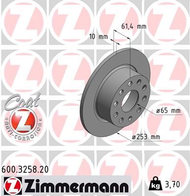 ZIMMERMANN Bremsscheibe (600.3258.20)