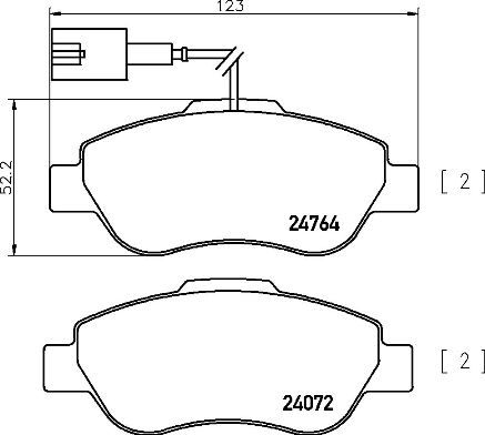 BREMBO Bremsbelagsatz, Scheibenbremse (P 24 150)