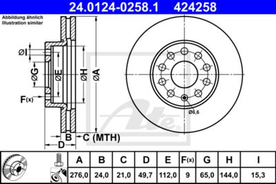 ATE Bremsscheibe (24.0124-0258.1)