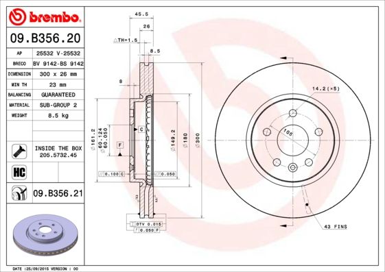 BREMBO Bremsscheibe (09.B356.21)