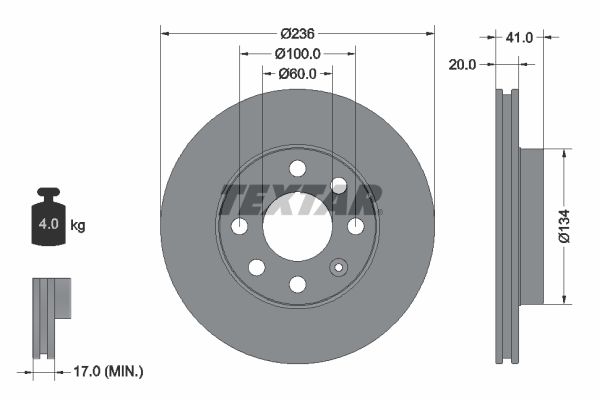 TEXTAR Bremsscheibe (92029603)