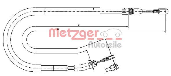 METZGER Seilzug, Feststellbremse (10.9873)