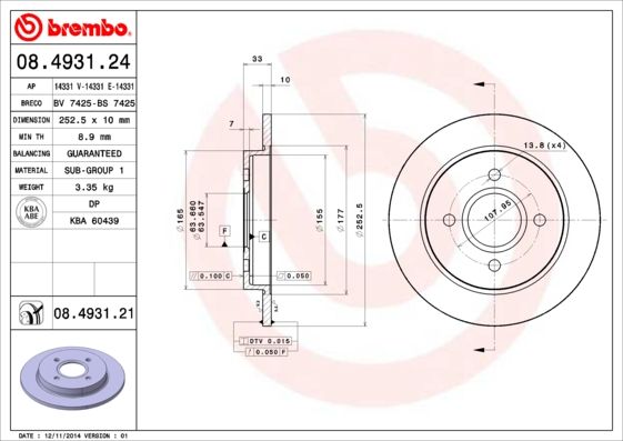 BREMBO Bremsscheibe (08.4931.24)