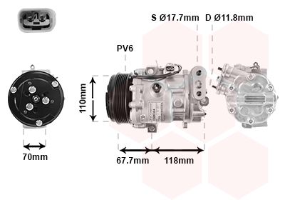 VAN WEZEL Kompressor, Klimaanlage (1700K384)