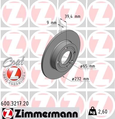 ZIMMERMANN Bremsscheibe (600.3217.20)