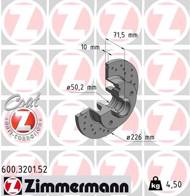 ZIMMERMANN Bremsscheibe (600.3201.52)