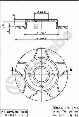 BREMBO Bremsscheibe (08.6903.75)