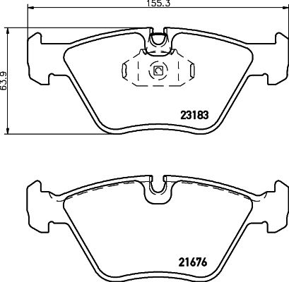 HELLA PAGID Bremsbelagsatz, Scheibenbremse (8DB 355 009-001)