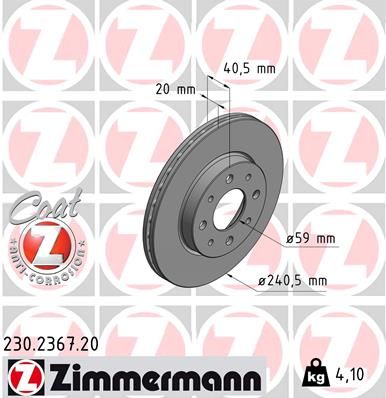 ZIMMERMANN Bremsscheibe (230.2367.20)