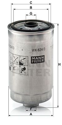 MANN-FILTER Kraftstofffilter (WK 824/3)