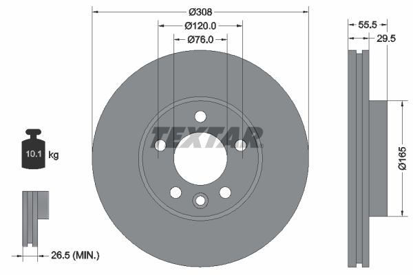 TEXTAR Bremsscheibe (92279505)