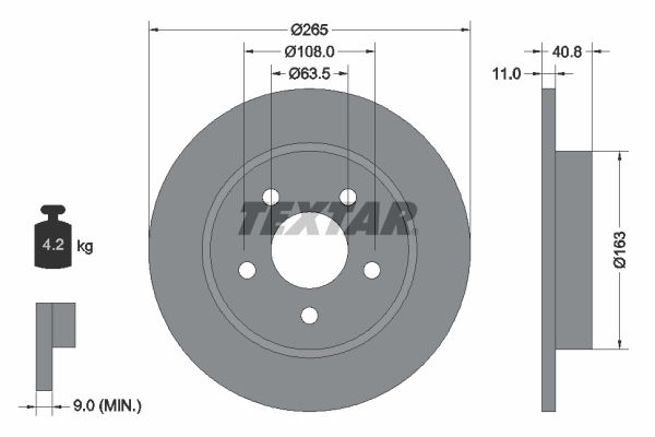 TEXTAR Bremsscheibe (92133703)