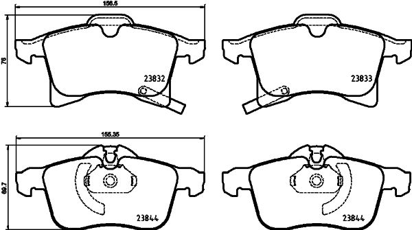 BREMBO Bremsbelagsatz, Scheibenbremse (P 59 089)