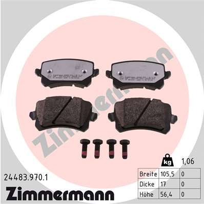 ZIMMERMANN Bremsbelagsatz, Scheibenbremse (24483.970.1)