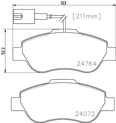 HELLA Bremsbelagsatz, Scheibenbremse (8DB 355 019-921)