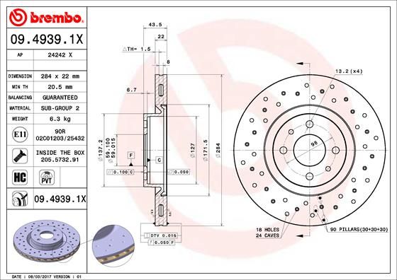 BREMBO Bremsscheibe (09.4939.1X)