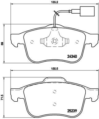 BREMBO Bremsbelagsatz, Scheibenbremse (P 23 132)