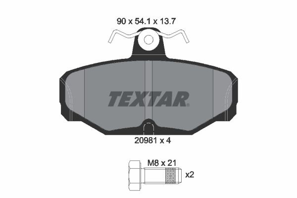 TEXTAR Bremsbelagsatz, Scheibenbremse (2098101)