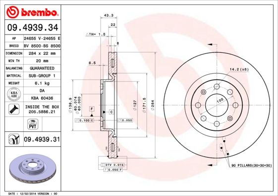 BREMBO Bremsscheibe (09.4939.31)