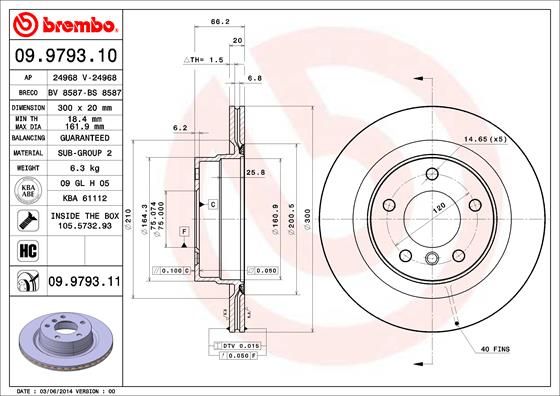 BREMBO Bremsscheibe (09.9793.11)