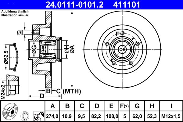 ATE Bremsscheibe (24.0111-0101.2)