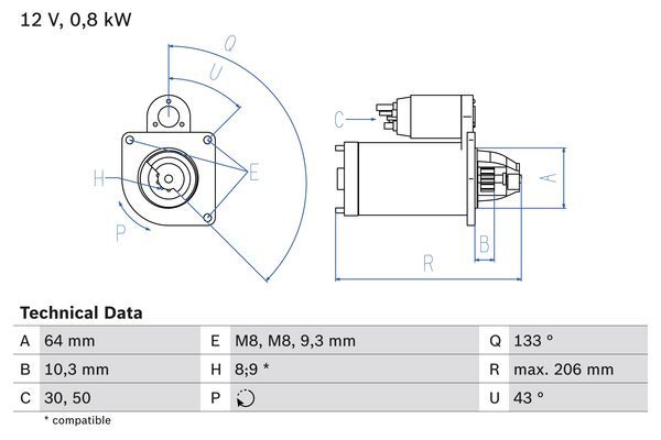 BOSCH Starter (0 986 019 301)