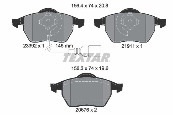 TEXTAR Bremsbelagsatz, Scheibenbremse (2339201)