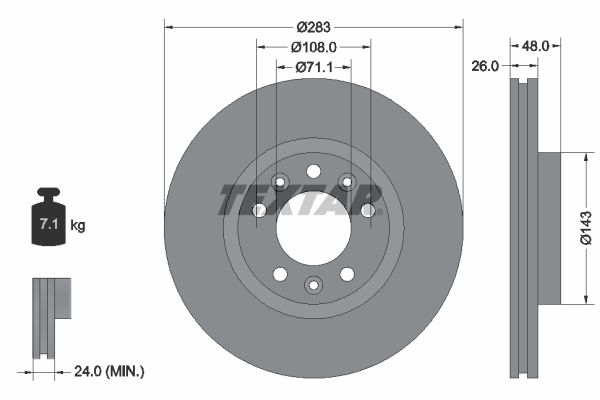 TEXTAR Bremsscheibe (92232503)