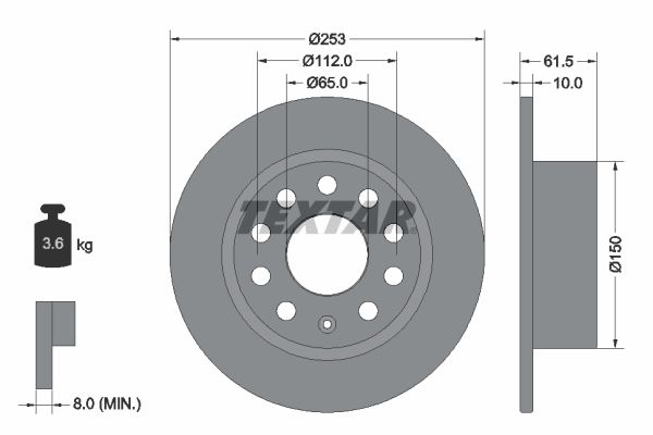 TEXTAR Bremsscheibe (92306603)