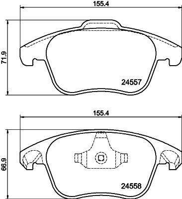 HELLA Bremsbelagsatz, Scheibenbremse (8DB 355 013-351)