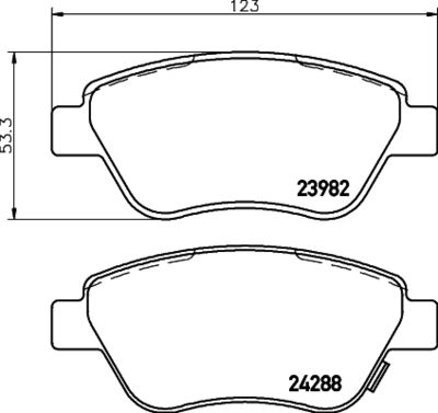 HELLA Bremsbelagsatz, Scheibenbremse (8DB 355 012-831)