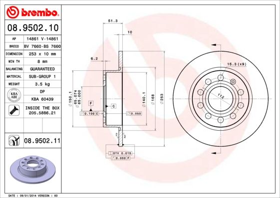 BREMBO Bremsscheibe (08.9502.11)