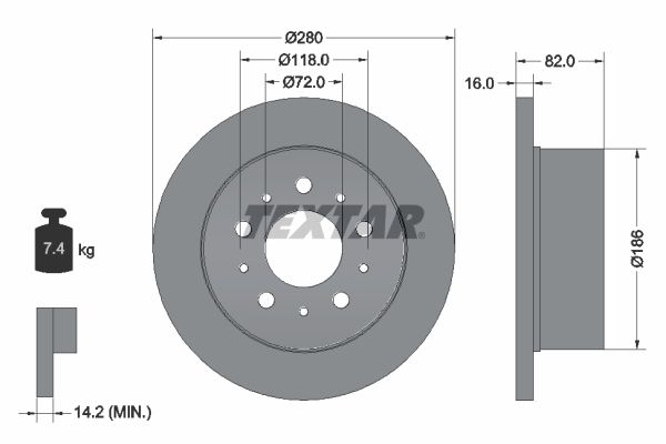 TEXTAR Bremsscheibe (92157403)