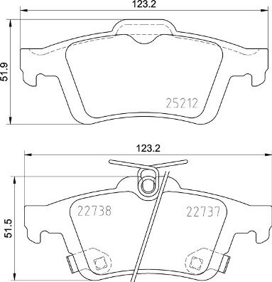 BREMBO Bremsbelagsatz, Scheibenbremse (P 24 216)