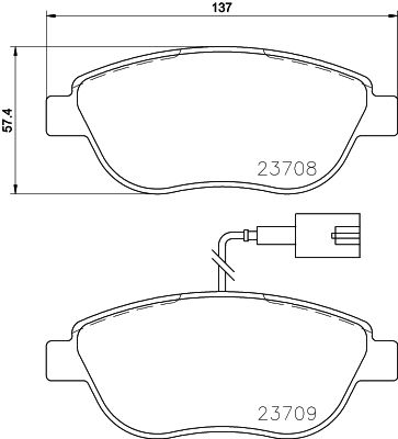 HELLA Bremsbelagsatz, Scheibenbremse (8DB 355 015-791)