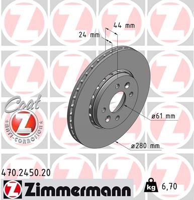 ZIMMERMANN Bremsscheibe (470.2450.20)