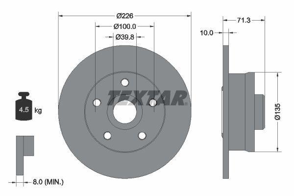 TEXTAR Bremsscheibe (92153800)