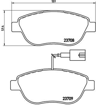 BREMBO Bremsbelagsatz, Scheibenbremse (P 23 137X)